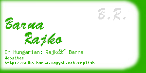 barna rajko business card